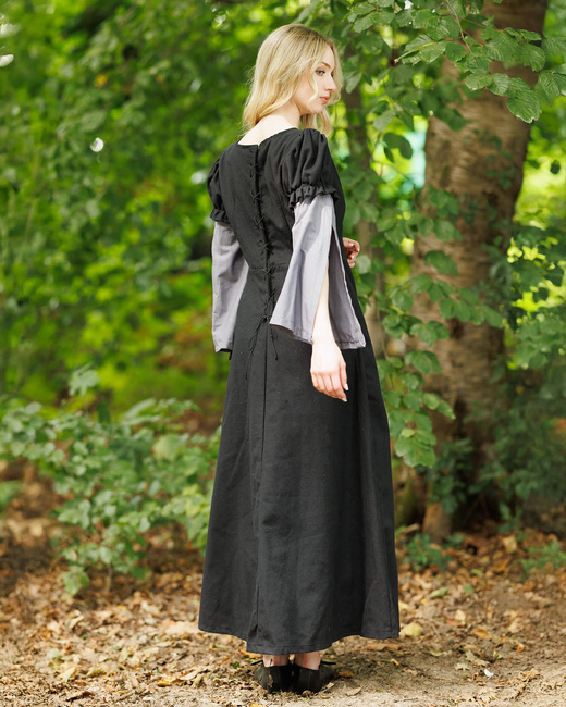 Loreley Dress - Black - suknia bawełniana