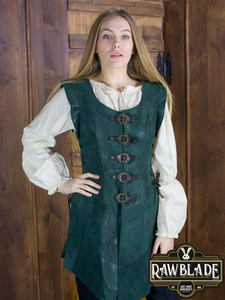 Julienne Leather  Jerkin Long - Green