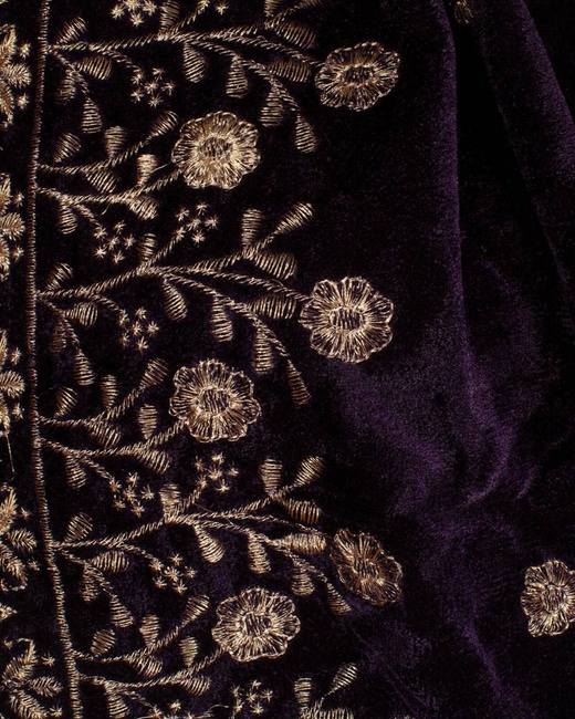 Jasmin Scarf - Purple - szal z aksamitu