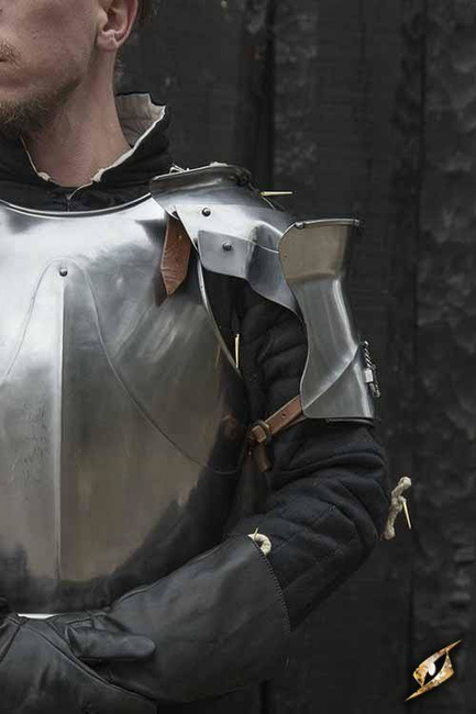 Milanese Pauldrons - Polished Steel