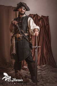 Leather Vest Long - Black