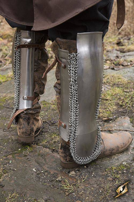 Persian Greaves - Polished Steel