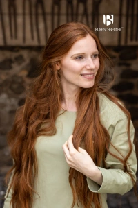 Underdress Freya - Spring Green - bawełniana suknia spodnia