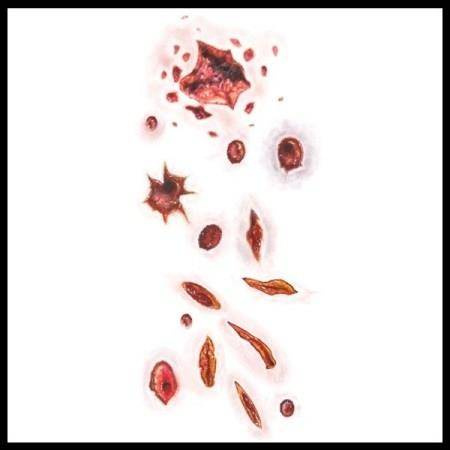 Shot And Stabbed Tattoo - tatuaż tymczasowy