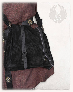 Friedhelm Shoulder Bag Black - zamszowa torba na ramię