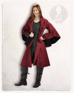Lilian Coat Bordeaux/Black - płócienny płaszcz