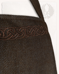 Alva Apron Dress Herringbone Brown - suknia fartuchowa