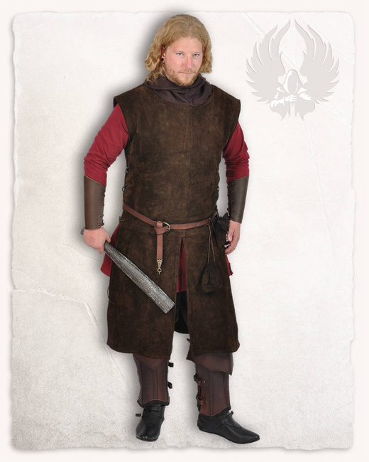 Justus Suede Tabard Brown - średniowieczny tabard