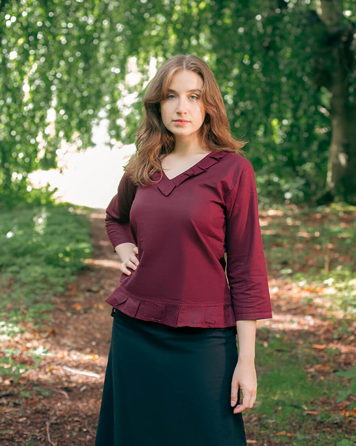 Josefina Blouse Light Cotton - Bordeaux