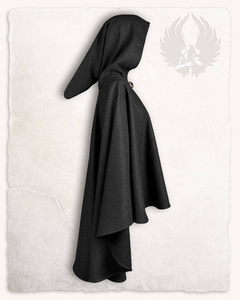 Kim Short Cape Wool Black - wełniana półpeleryna z kapturem