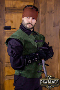 Jules Short Splitleather Jerkin - Green