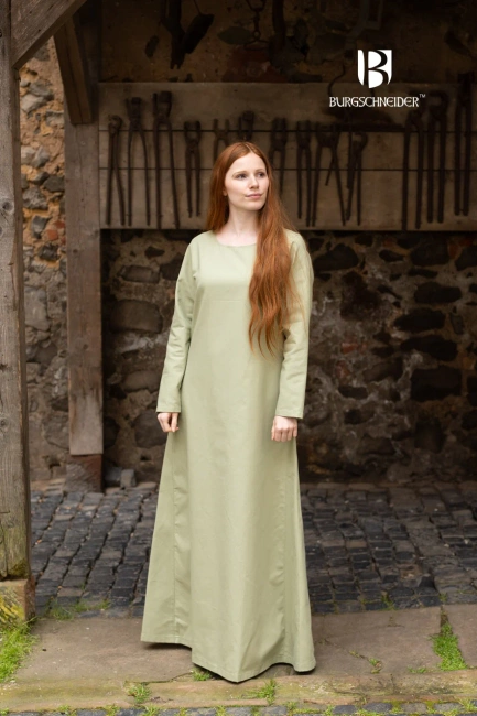 Underdress Freya - Spring Green - bawełniana suknia spodnia