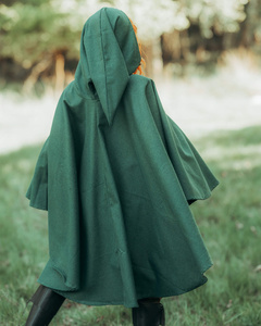 Kim Short Cape Canvas Green- półpeleryna z kapturem