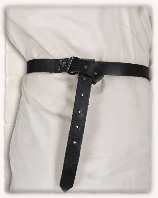 Doran Belt Slim Black - skórzany pasek