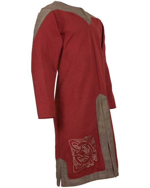 Norgaard Tunic embroided  Canvas - Bordeaux - tunika średniowieczna