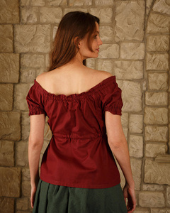Kalina Blouse Light Cotton - Burgundy