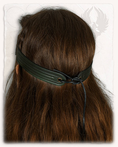 Isidor Crown Green - skórzany diadem