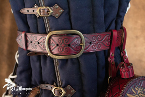 Pirat Belt - Red - skórzany pas