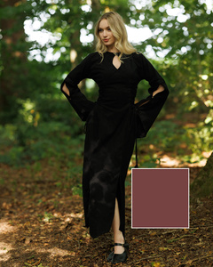 Antaris Dress Canvas - Brown - suknia bawełniana