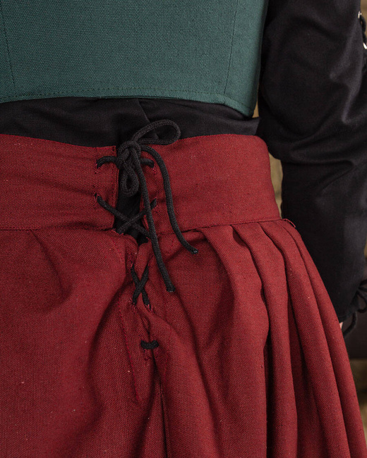 Anna Skirt Bordeaux - płócienna spódnica