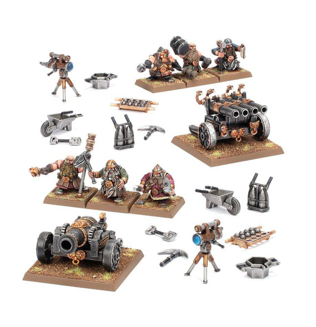 Warhammer: The Old World Dwarfen Mountain Holds Dwarf Cannon And Organ Gun