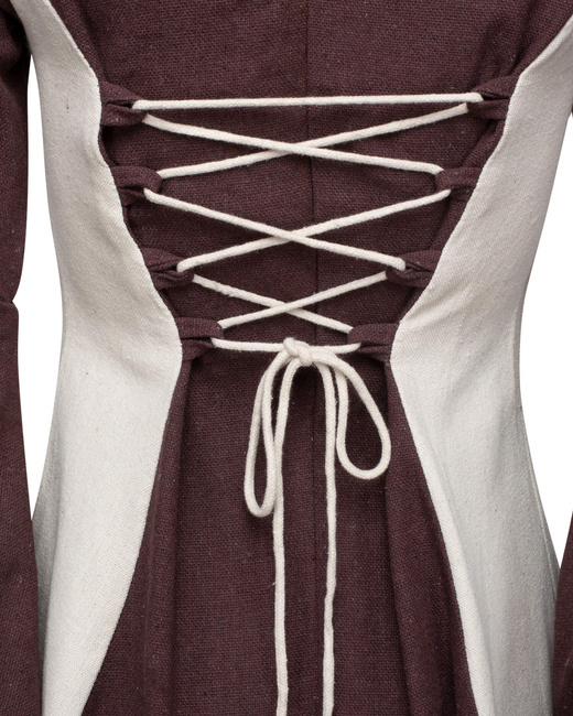 Calla Dress Canvas Brown/Cream - płócienna suknia