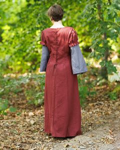Loreley Dress - Bordeaux - suknia bawełniana