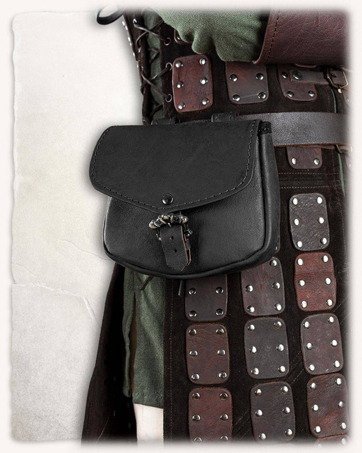 Leon Beltbag Large Black - skórzana kaletka