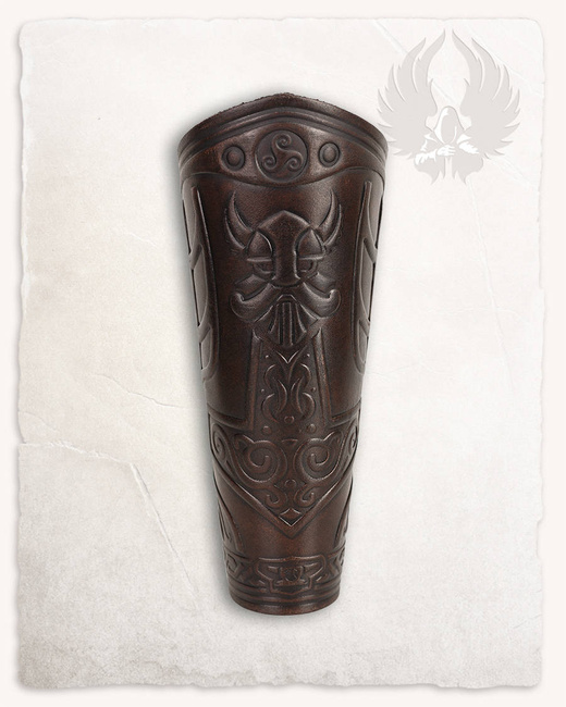 Ragnarok Thor Leather Bracers - Brown