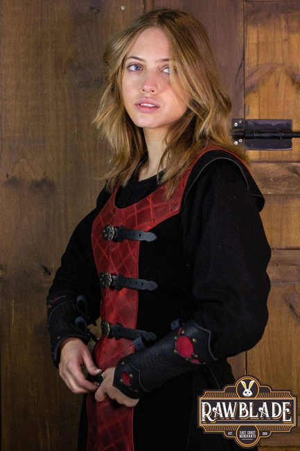 Highland Long Leather Jerkin - Red