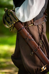Sword Belt Scabbard Brown/Dark Brown 94 cm - pochwa na miecz larpowy