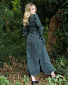 Antaris Dress Canvas - Green - suknia bawełniana