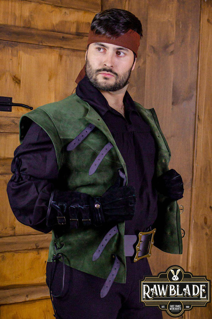 Jules Short Splitleather Jerkin - Green