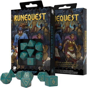 Komplet kości RuneQuest RPG: Turkusowo-złoty