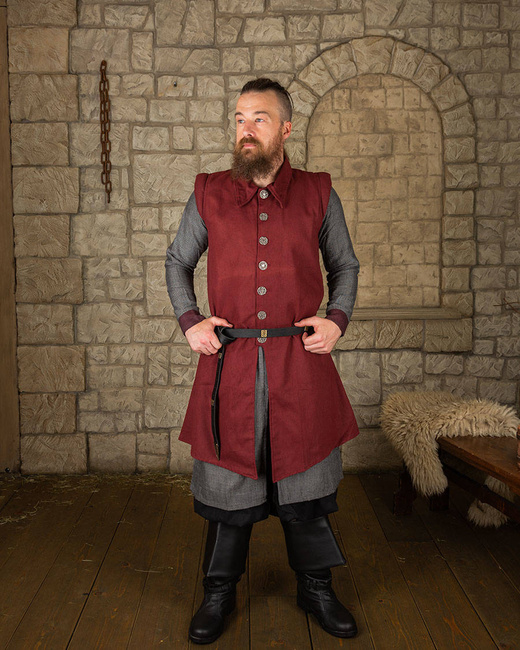 Tilly Vest Wool Bordeaux - wełniany kaftan
