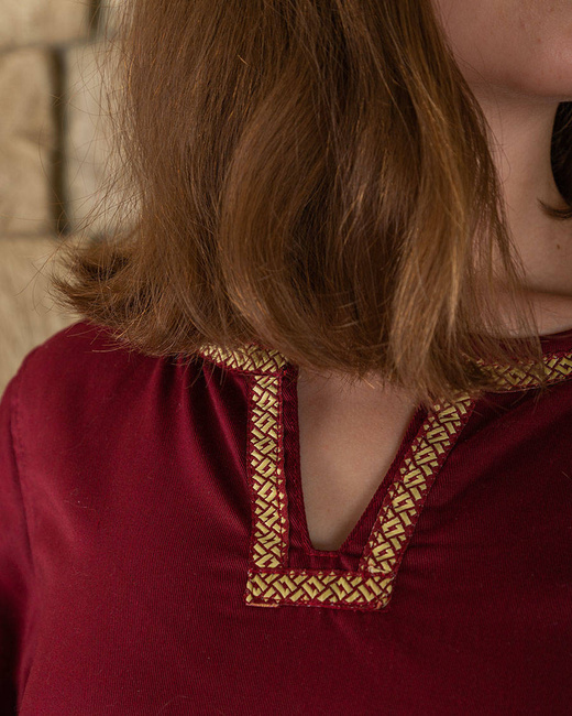 Heloise Dress Bordeaux - płócienna suknia