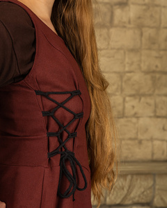 Uma Dress Canvas Bordeaux - płócienna suknia