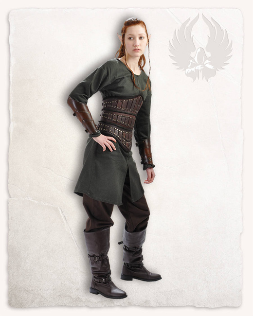 Evandra Leather Bodice Brown - skórzany gorset