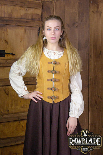 Julienne Leather Jerkin Short - Light Brown