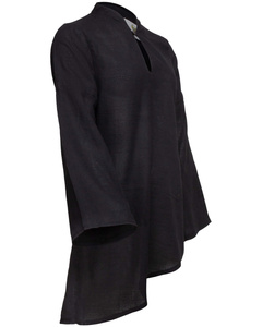 Galatea blouse linen - Black- lniana koszula