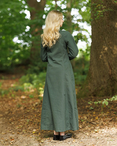 Jovina Dress Canvas Green - płócienna suknia