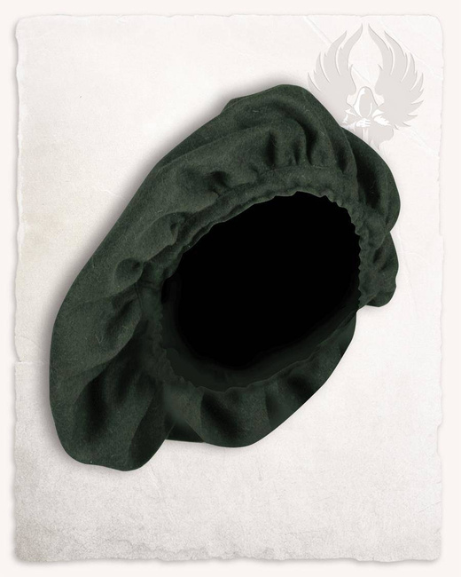 Stefan Beret Wool Green - beret średniowieczny z wełny