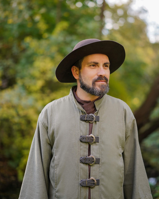Felted Hat With Wide Brim Black - średniowieczny kapelusz z szerokim rondem