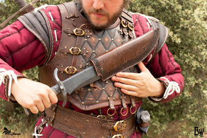 Bowie scabbard - Brown - LH - pochwa na nóż bowie