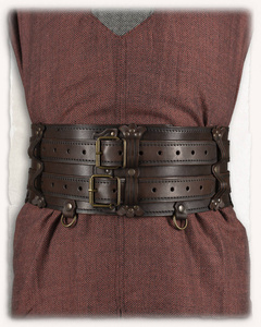 Luthor Double-Belt Brown - podwójny skórzany pas