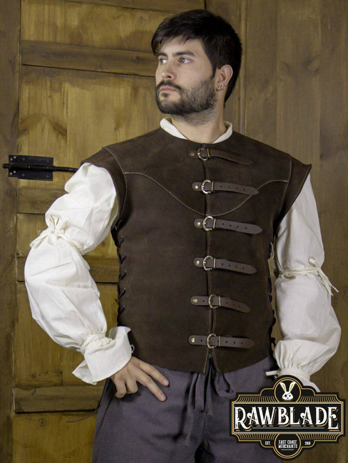 Jules Short Splitleather Jerkin - Brown