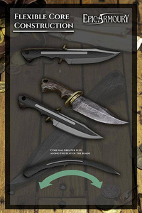 Ranger Knife with Core - Brown/Gold - 32 cm