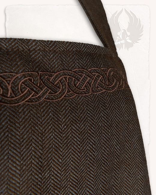 Alva Apron Dress Herringbone Brown - suknia fartuchowa