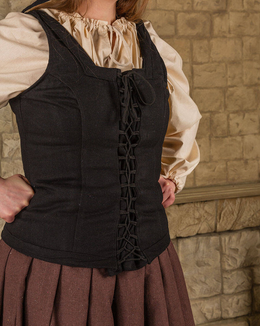 Ursula Bodice Wool Black - wełniany gorset