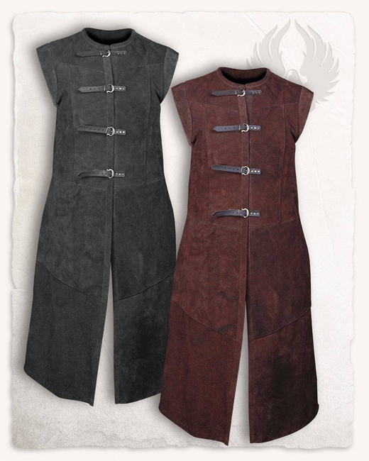 Garen Suede Vest Long Black - kamizelka zamszowa długa